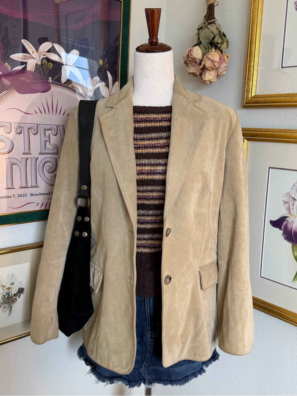 Banana Republic Genuine Suede Blazer Jacket Vintage 2002 Size Large
